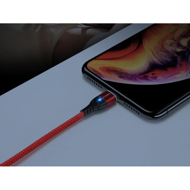 USB-C Magnetische Oplaadkabel 2 Meter Type C - Gevlochten Nylon Oplader Data Kabel Android Rood