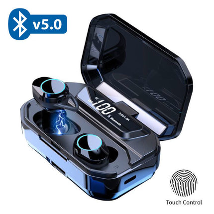 G02 TWS Draadloze Smart Touch Control Oortjes Bluetooth 5.0 Ear Wireless Buds 3300mAh Powerbank Earphones Earbuds Zwart