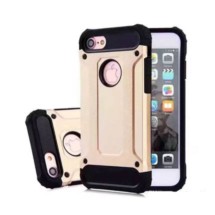 iPhone 8 Plus - Gold Plated Armor Case Cover Cas Silicone TPU Hoesje Goud