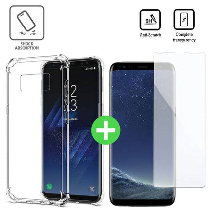 Samsung Galaxy S8 Plus Transparant TPU Hoesje + Screen Protector Tempered Glass