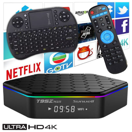 T95Z Plus 4K TV Box Mediaspeler Android 7.1 Kodi - 3GB RAM - 32GB Opslagruimte + Draadloos Toetsenbord