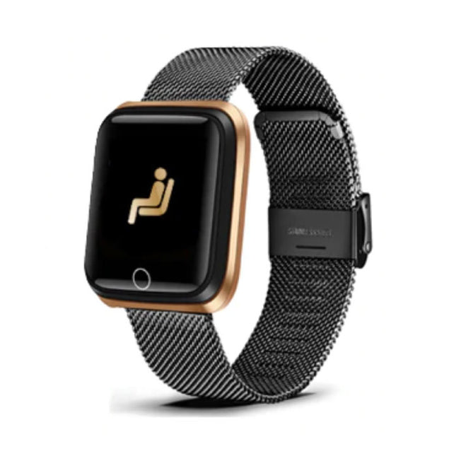 Fashion Sports Smartwatch Fitness Sport Activity Tracker Smartphone Horloge iOS Android iPhone Samsung Huawei Zwart Metaal