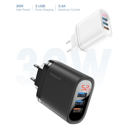 Qualcomm Quick Charge 3.0 Triple 3x Port USB Muur Oplader Wallcharger AC Thuislader Stekkerlader Adapter