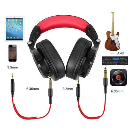 A71 Gaming Studio DJ Koptelefoon met 6.35mm en 3.5mm AUX Aansluiting - Rood 