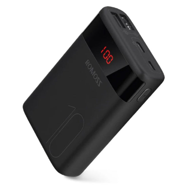 Ares 10.000mAh Powerbank met 4 Poorten - LED Display Externe Noodaccu Batterij Oplader Charger Zwart