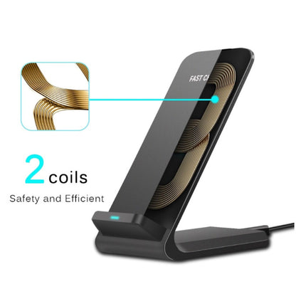 Fast Charge Qi Desktop Draadloze Oplader Universeel 9V - 1.67A Wireless Charging Pad Zwart