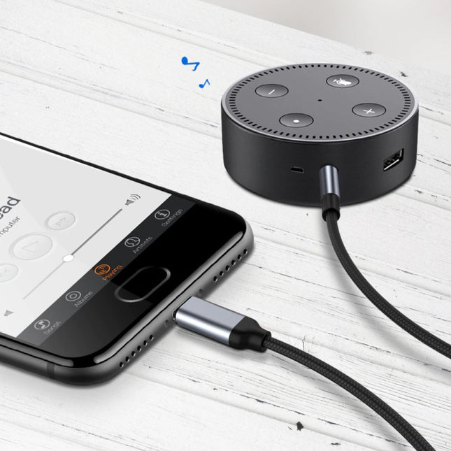 USB-C naar 3.5mm AUX Kabel Verguld Audio Jack Type C 1.5 Meter - Zwart