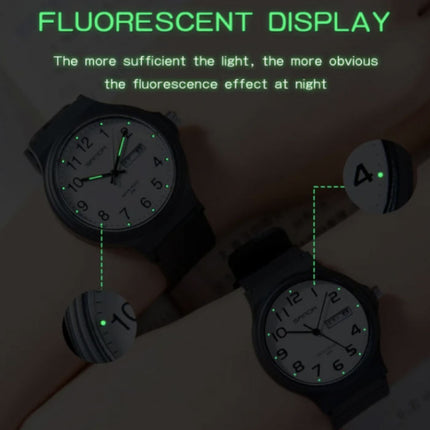 9072 Siliconen Horloge - Kwarts Polshorloge TPU Bandje 5 ATM Waterdicht - Zwart