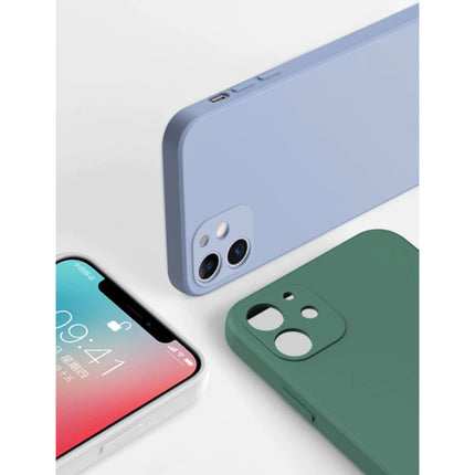 Samsung Galaxy S20 Square Silicone Hoesje - Zachte Matte Case Liquid Cover Lichtgroen