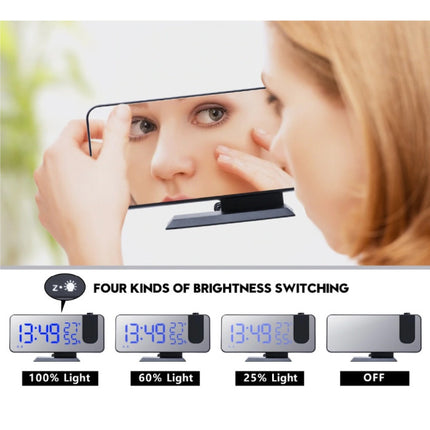 Multifunctionele Digitale LED Klok - Wekker Spiegel Alarm Snooze Helderheid Aanpassing Zwart