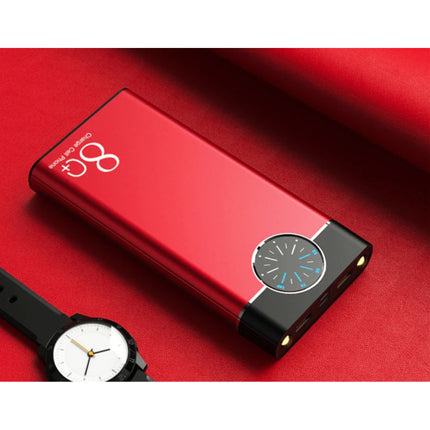 80.000mAh Powerbank met 2 Uitvoer/2 Invoer Poorten - Ingebouwde Zaklamp - Externe Noodaccu Batterij Oplader Charger Rood