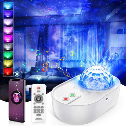 Sterren Projector met Afstandsbediening - Bluetooth Sterrenhemel Muziek Sfeerlamp Tafellamp Wit