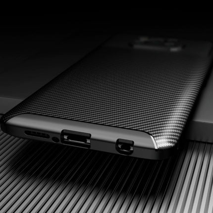 Xiaomi Mi 10T Pro Hoesje - Carbon Fiber Textuur Shockproof Case Rubber Cover Blauw