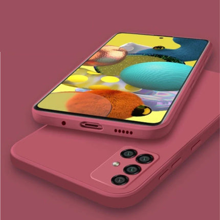 Samsung Galaxy A72 Square Silicone Hoesje - Zachte Matte Case Liquid Cover Rood