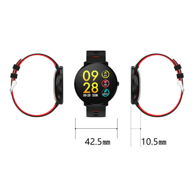 Sport Smartwatch IP68 -  Fitness Sport Activity Tracker Siliconen Bandje Horloge iOS Android Grijs
