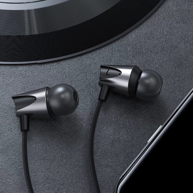 Oortjes met Microfoon en One Button Control - 3.5mm AUX Oordopjes Wired Earphones Oortelefoon Zwart