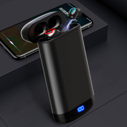 Q66 TWS Wireless Smart Touch Control Oortjes Bluetooth 5.0 In-Ear Wireless Buds Koptelefoon Oordopjes 6000 mAh Powerbank Zwart