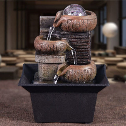 Mini Sier Waterval Feng Shui - LED Fontein Decor Ornament Bruin