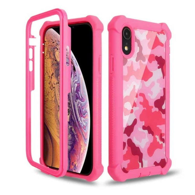 Samsung Galaxy S21 Bumper Hoesje 360° Bescherming - Full Body Cover Armor Roze Camouflage