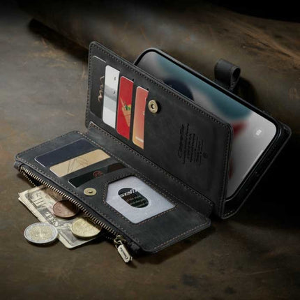 iPhone 12 Mini Leren Flip Case Portefeuille - Wallet Cover Cas Hoesje Zwart