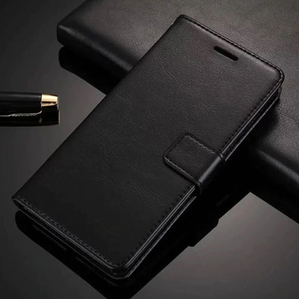 Xiaomi Redmi 6 Pro Leren Flip Case Portefeuille - PU Leer Wallet Cover Cas Hoesje Zwart