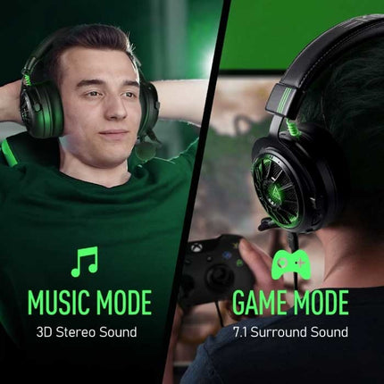 AUX/USB/Type C Gaming Headset - Voor PS4/XBOX/Switch/PC 7.1 Surround Sound - Headphones Koptelefoon  met Microfoon Zwart