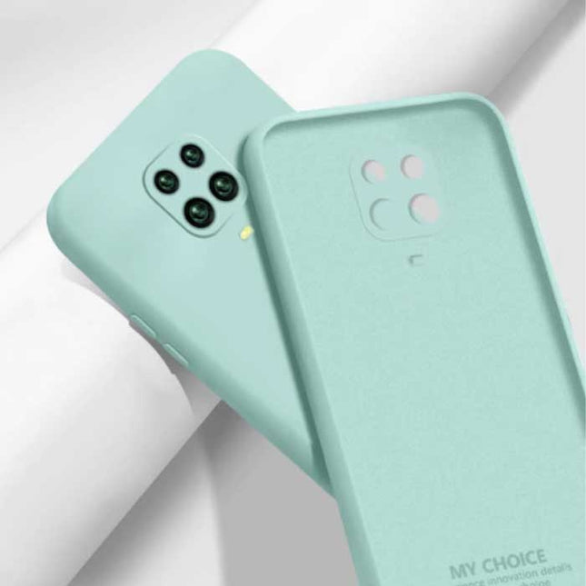 Xiaomi Redmi Note 10S Square Silicone Hoesje - Zachte Matte Case Liquid Cover Lichtgroen