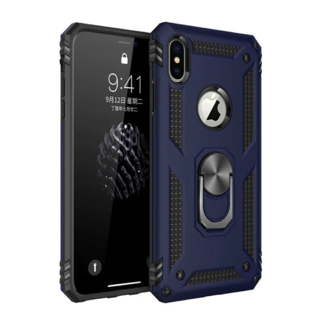 iPhone 6S Plus Hoesje  - Shockproof Case Cover Cas TPU Blauw + Kickstand