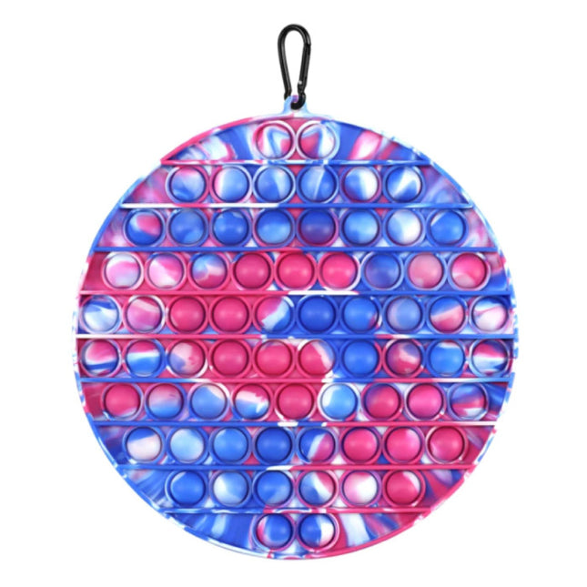 XL Pop It - 200mm Extra Groot Fidget Anti Stress Speelgoed Bubble Toy Siliconen Rondje Rood-Blauw