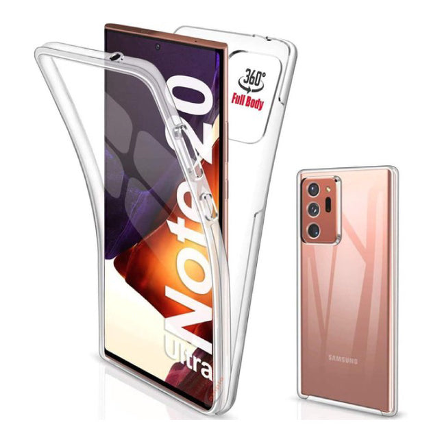 Samsung Galaxy Note 20 Ultra Full Body 360° Hoesje - Volledige Bescherming Transparant TPU Silicone Case + PET Screenprotector
