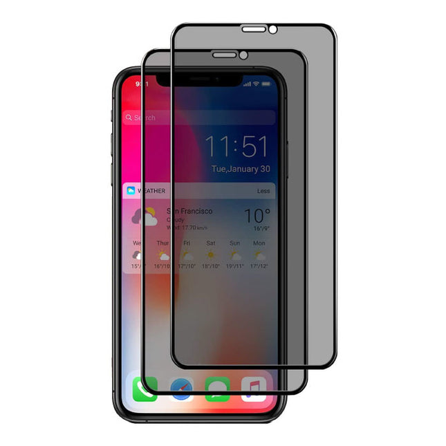 2-Pack iPhone X Privacy Screen Protector Full Cover - Tempered Glass Film Gehard Glas Glazen