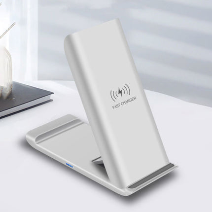 Qi Draadloze Oplader Bureau Standaard 15W - Type C Universeel Telefoonhouder Wireless Charging Pad Wit