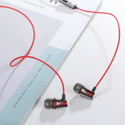 Oortjes met Microfoon en One Button Control - 3.5mm AUX Jack Oordopjes Wired Earphones Oortelefoon Rood