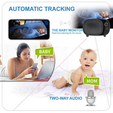 4K Camera Luidspreker met WiFi - Babysit Intercom Smart Home Security Night Vision  Zwart