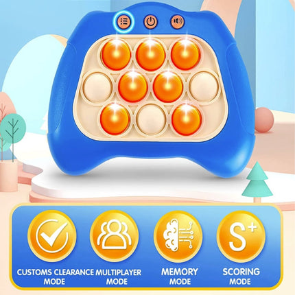 Pop It Spel Console - Fidget Toy Controller - Quick Push Anti Stress Motoriek Speelgoed Blauw