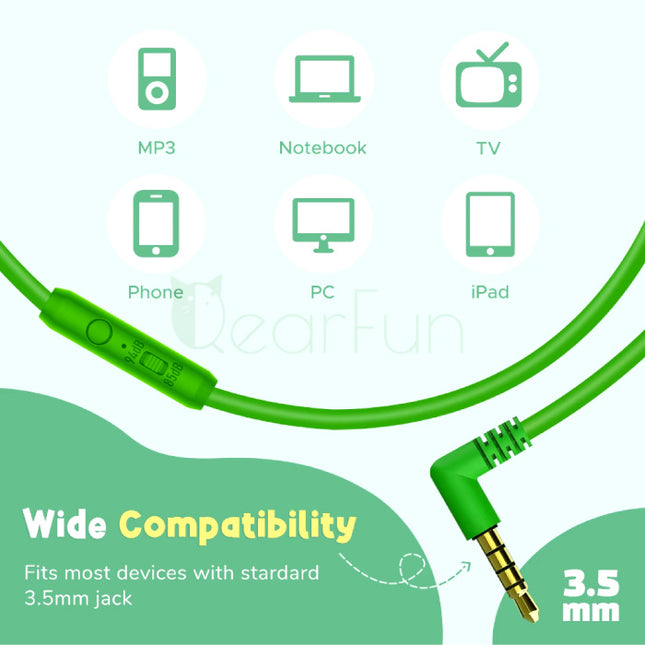 Dino Koptelefoon Kids - Dinosaurus Headset Headphones voor Kinderen Jongens - Groen