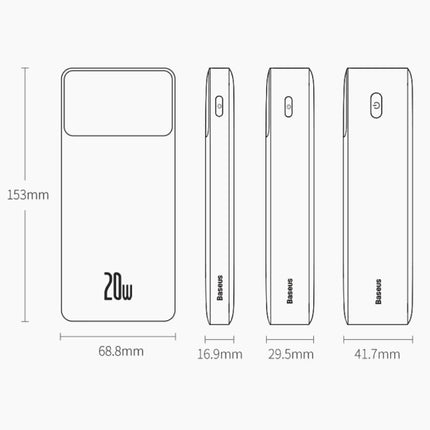 Powerbank 30.000mAh met 3 Oplaadpoorten  - 20W PD Externe Noodaccu LED Display Batterij Oplader Charger Wit