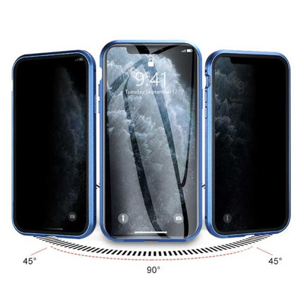 iPhone XS Max Magnetisch Privacy Hoesje met Tempered Glass - 360° Full Body Cover Hoesje + Screenprotector Donkergroen