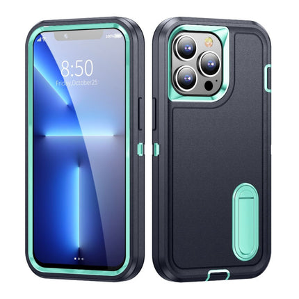 iPhone 7 Armor Hoesje met Kickstand - Shockproof Cover Case Navy