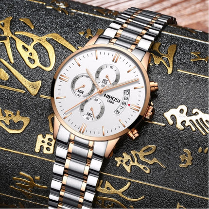 Staal Horloge voor Heren - Luxe Bandje Anoloog Uurwerk voor Mannen Kwarts Zilver 