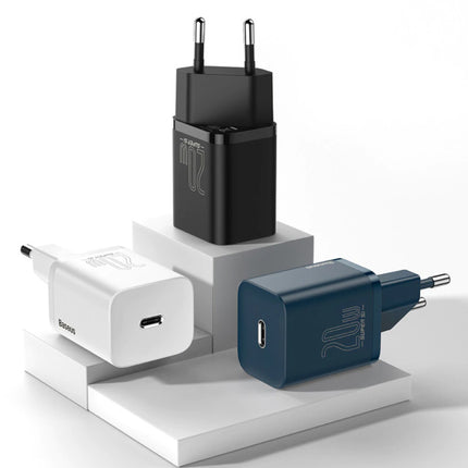 Super Si 20W PD USB-C Oplader - Power Delivery USB Fast Charge - Muur Stekkerlader Wallcharger AC Thuislader Adapter Zwart