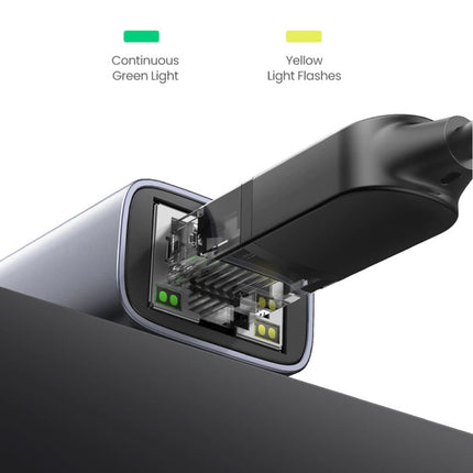 USB naar Ethernet Poort Adapter - 1000Mbps Data Overdracht Converter Hoogwaardig ABS Zwart