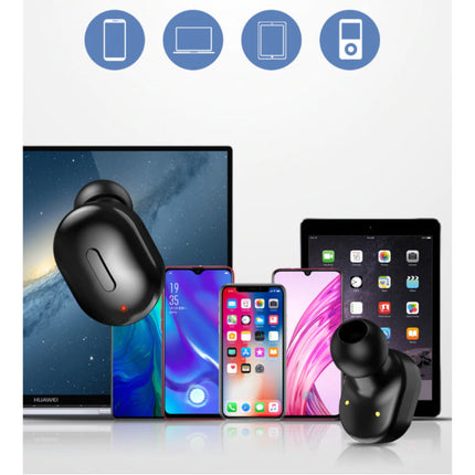 T1 TWS Sport Draadloze Oortjes Bluetooth 5.0 Ear Wireless Buds Earphones Earbuds Oortelefoon Zwart 