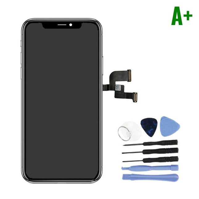 iPhone X Scherm (Touchscreen + OLED + Onderdelen) A+ Kwaliteit - Zwart + Gereedschap