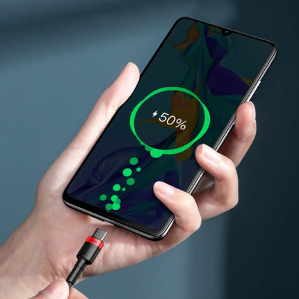 60W USB-C naar USB-C Oplaadkabel 1 Meter Gevlochten Nylon - Tangle Resistant Oplader Data Kabel Zwart