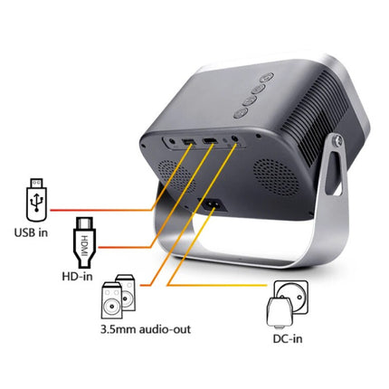 A003 Mini Projector - 5000 Lumen - Screen Mirroring Beamer Home Media Speler Zwart