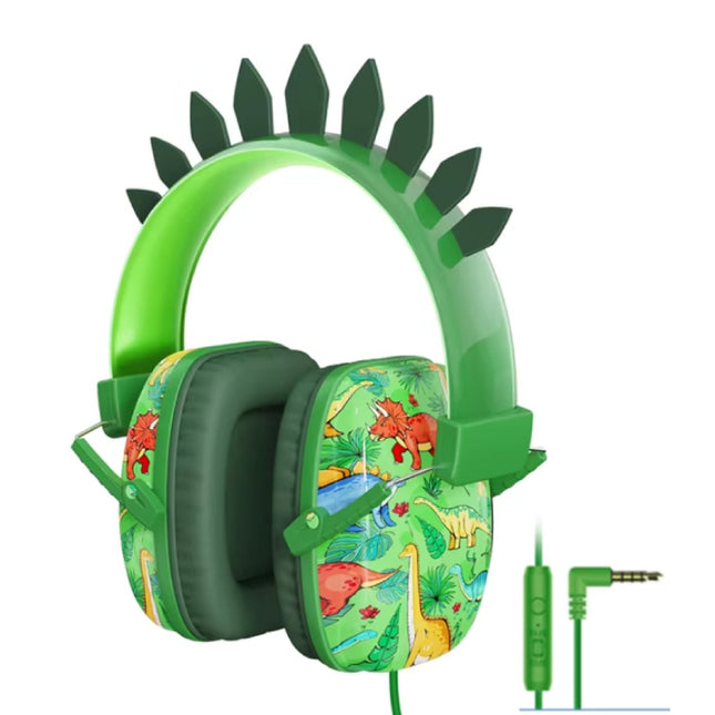 Dino Koptelefoon Kids - Dinosaurus Headset Headphones voor Kinderen Jongens - Groen