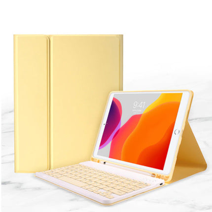 Toetsenbord Hoes voor iPad Air 2 Pro (9.7") - QWERTY Multifunctionele Keyboard Bluetooth Smart Cover Case Hoesje Geel