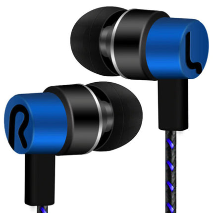 3.5mm AUX Oordopjes Oortjes Wired Earphones Oortelefoon Blauw