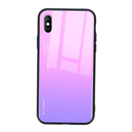 Xiaomi Mi Note 10 Gradient Hoesje - TPU en 9H Glas - Shockproof Glossy Case Cover Cas Roze